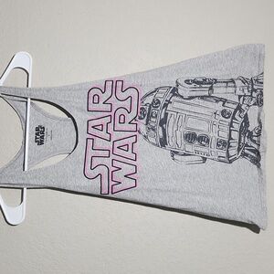 Star Wars tank top Womens racerback heather gray Sleeveless shirt size XL